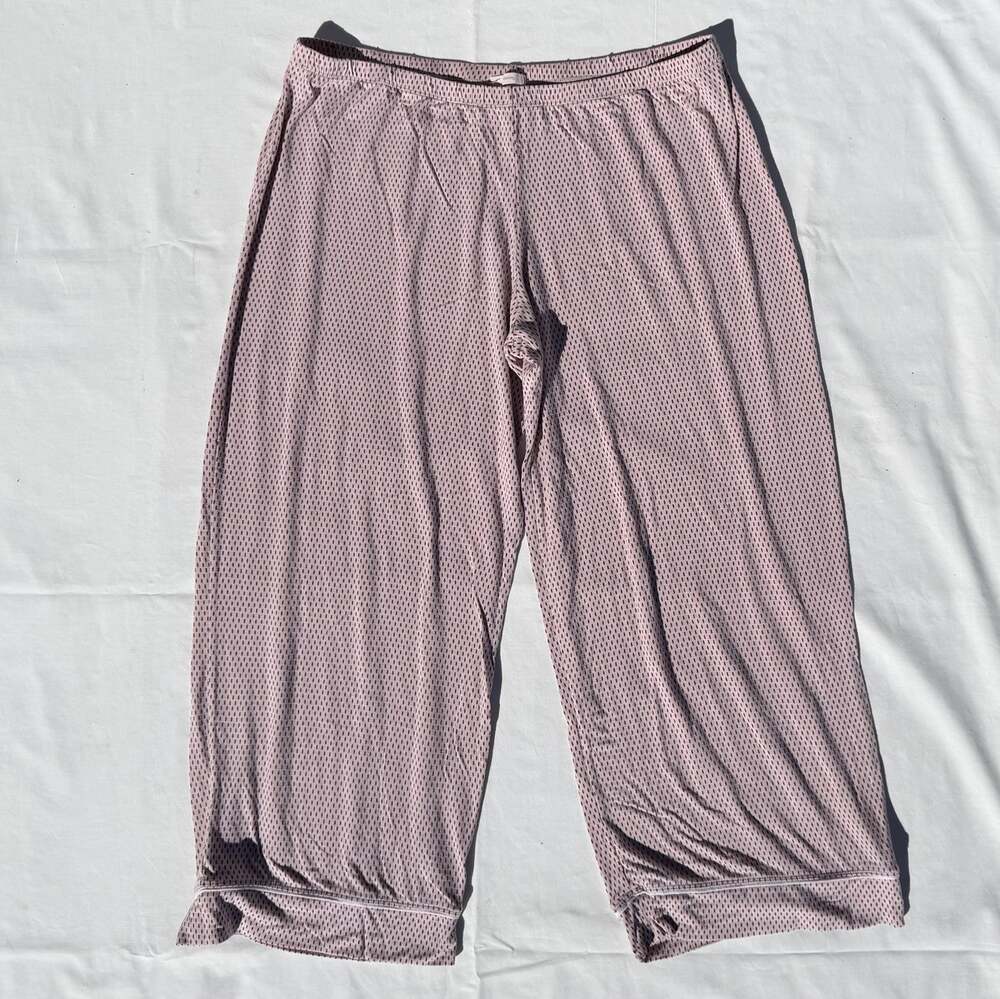 Eberjey Tencel Modal Soft Cropped Sleep Pants Womens Large Pink Print